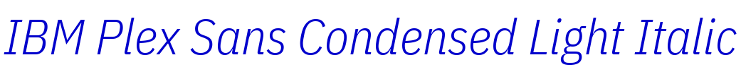 IBM Plex Sans Condensed Light Italic police de caractère